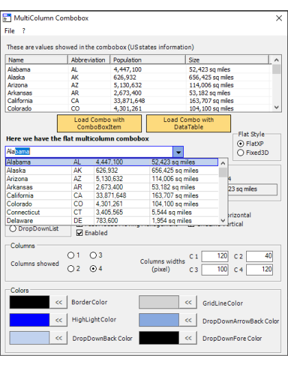 MultiColumn ComboBox
