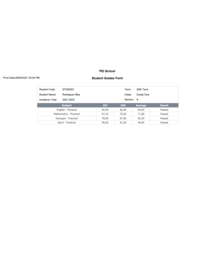 PEI School Management System