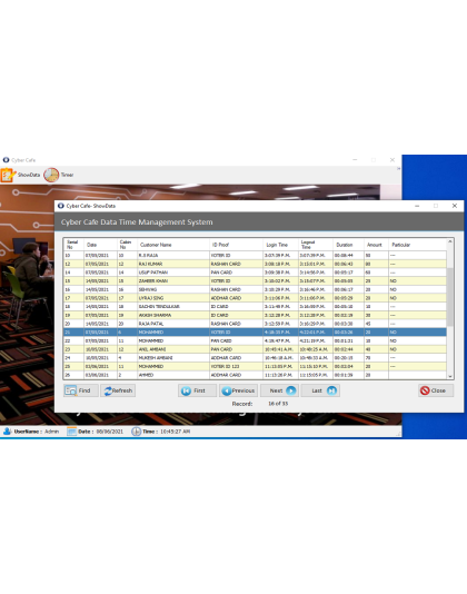 Cyber Cafe Data Time Management System