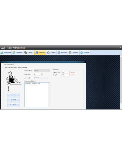 Tailor Shop Management System