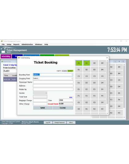 Bus/Train Ticket Management System